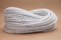 Cablu electric textil rasucit 2x0.75 Alb