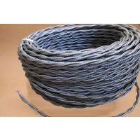 Cablu electric textil rasucit 2x0.75 Argintiu