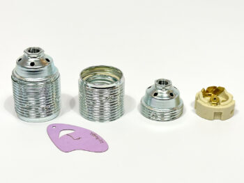 Fasung metalic CHROM filet lung E27