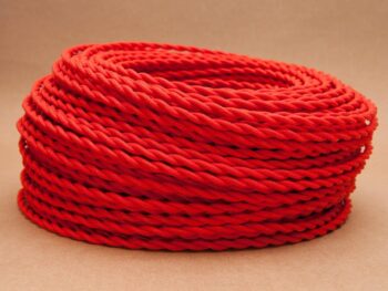 Cablu electric textil rasucit 2x0.75 ROSU