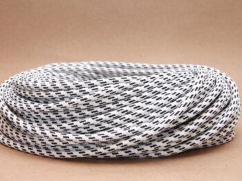 Cablu electric textil rotund 3x0.75 ALB NEGRU SPICAT