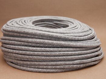 Cablu electric textil rotund 3x0.75 GRI MIX