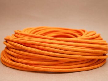 Cablu electric textil rotund 3x0.75 ORANGE