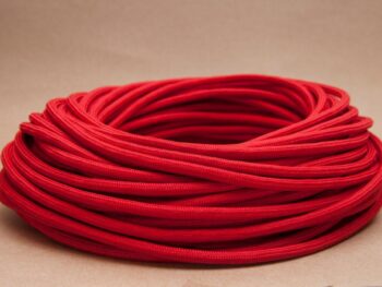 Cablu electric textil rotund 3x0.75 ROSU