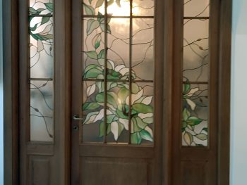 Vitraliu Flori Trei usi
