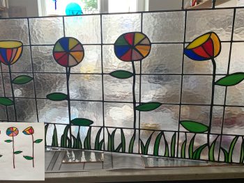 Vitraliu transpunere desen copil